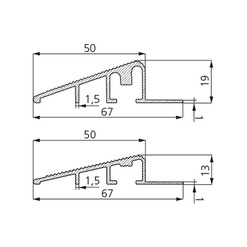 Mattramp aluminium 