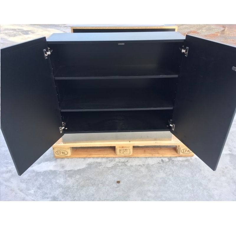 Butiksskåp svart laminat - begagnad