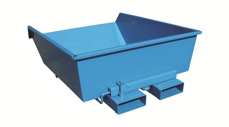 Lågbyggd tippcontainer blå
