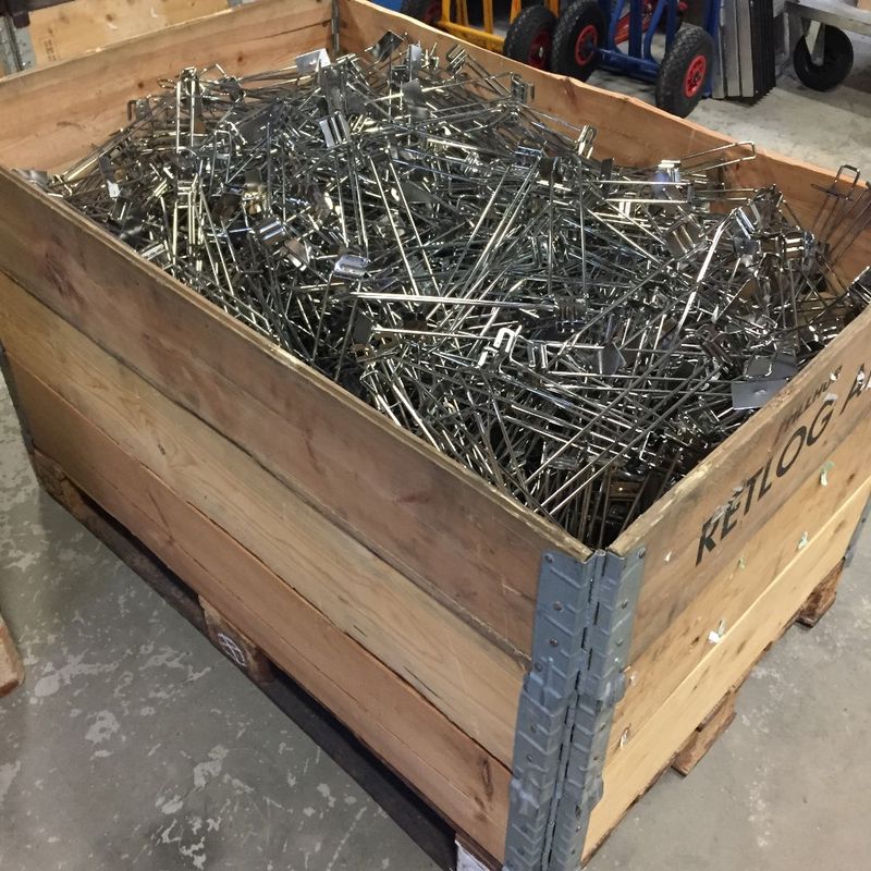 Dubbelspjut med etikettbricka 300 mm - begagnat