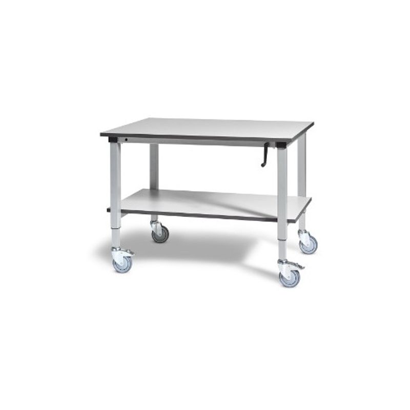 Arbetsbord på hjul höj & sänkb vev 150 kg