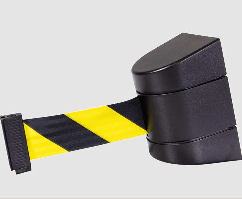 Väggkassett svart plast med gul/svart köband 5m 