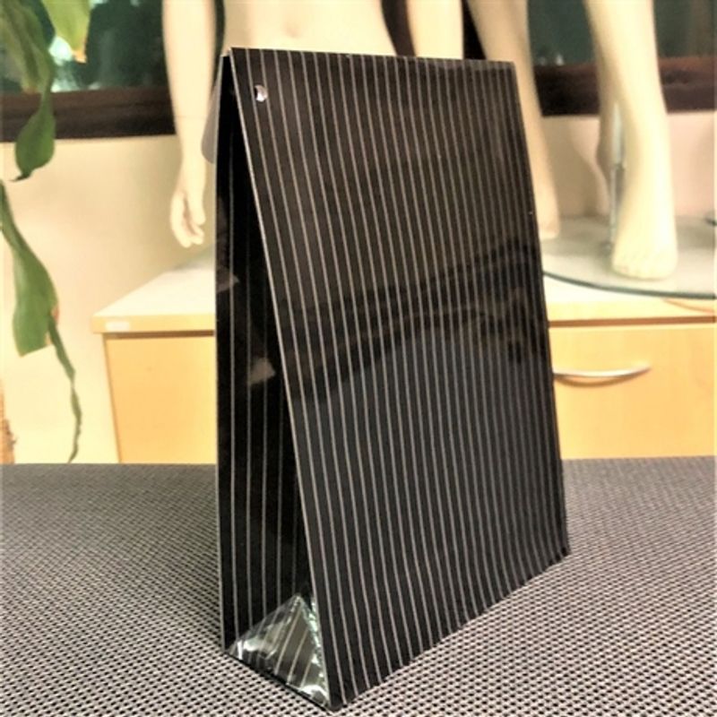 Presentpåse Stripes svart-vit 16x6,5x23+5 cm 200-pack